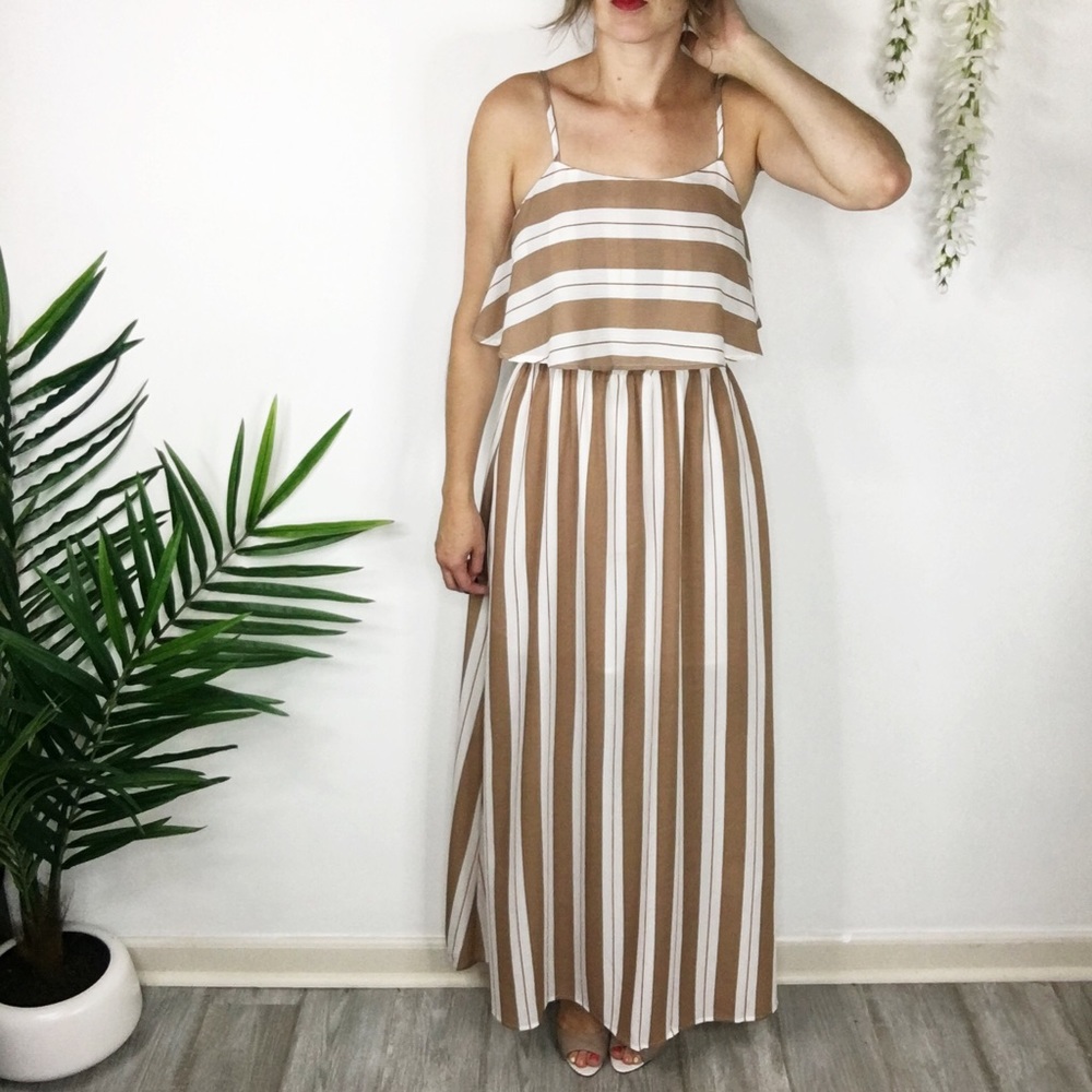 NWT AFTER MARKET maxi dress ruffled striped 0028 - Picture 1 of 8
